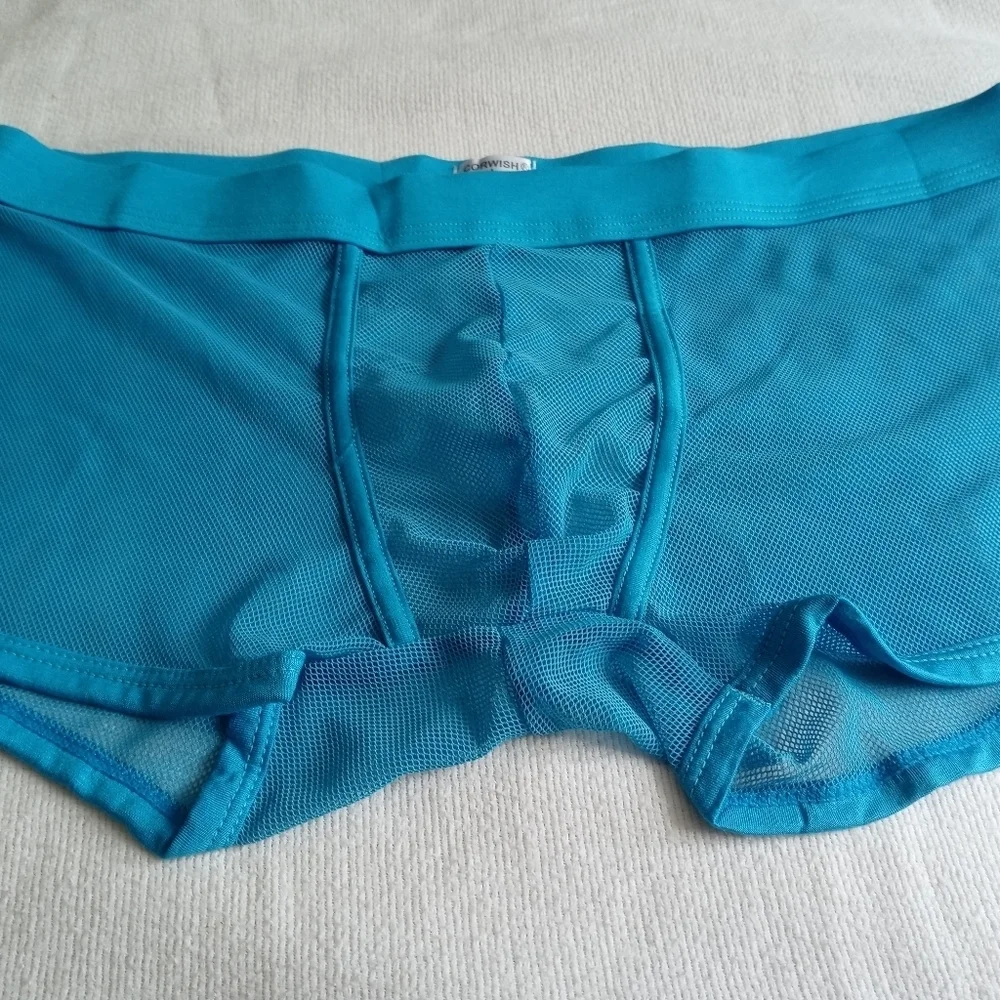 Brand new corwish mens transparent blue size L boxer briefs